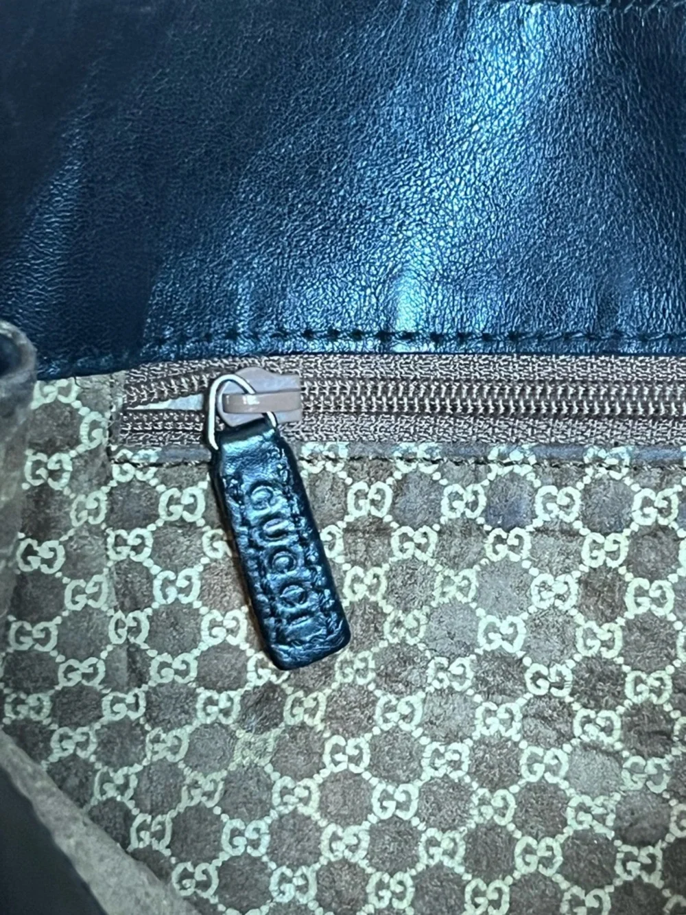 Gucci Amalfi Black Leather Hobo Shoulder Bag Web Strap Vintage - Picture 15 of 16